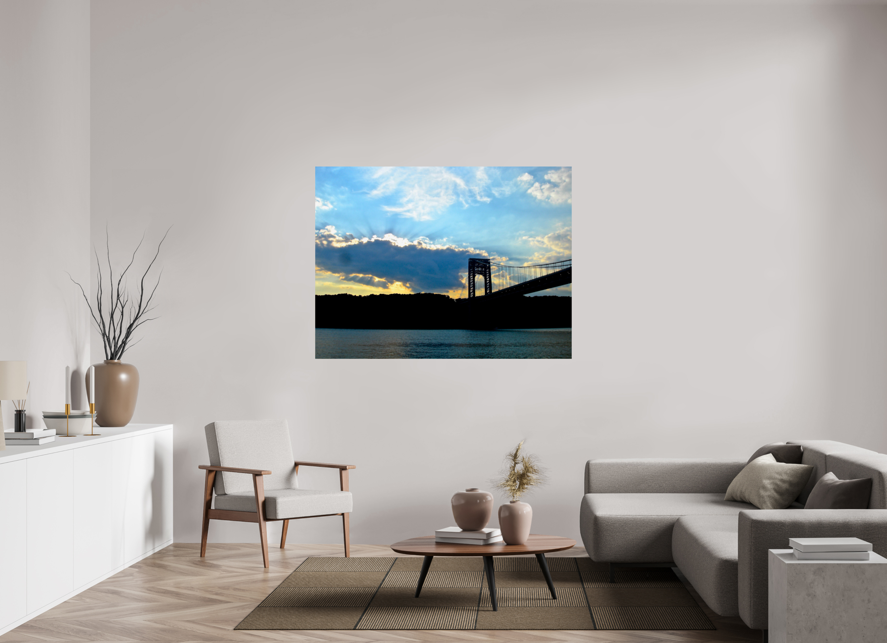60 x 45″, Photo Print On Fuji Crystal DP II George Washington Bridge Storm