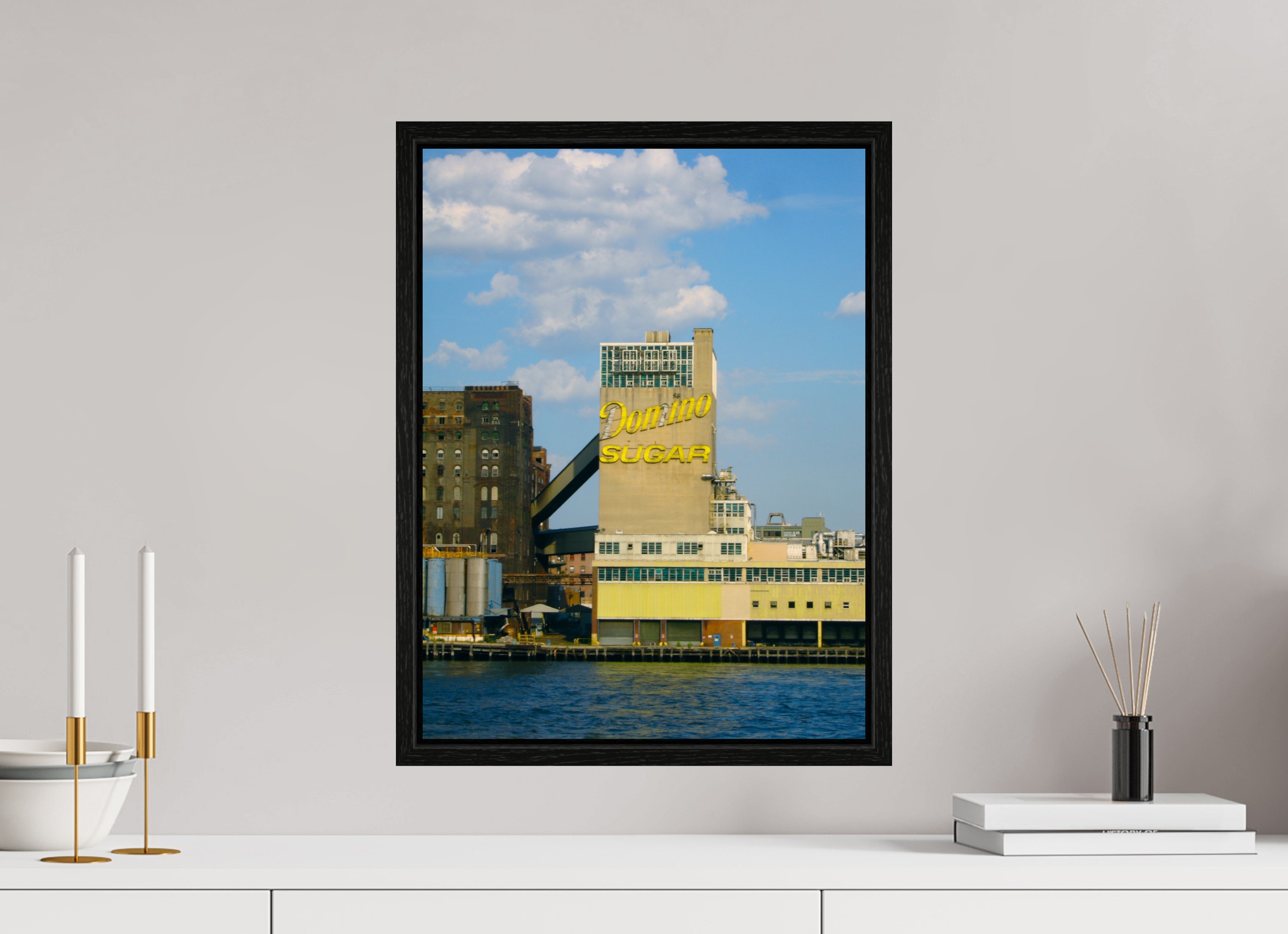 15 x 20″, Floater Frame Domino Factory Vintage......