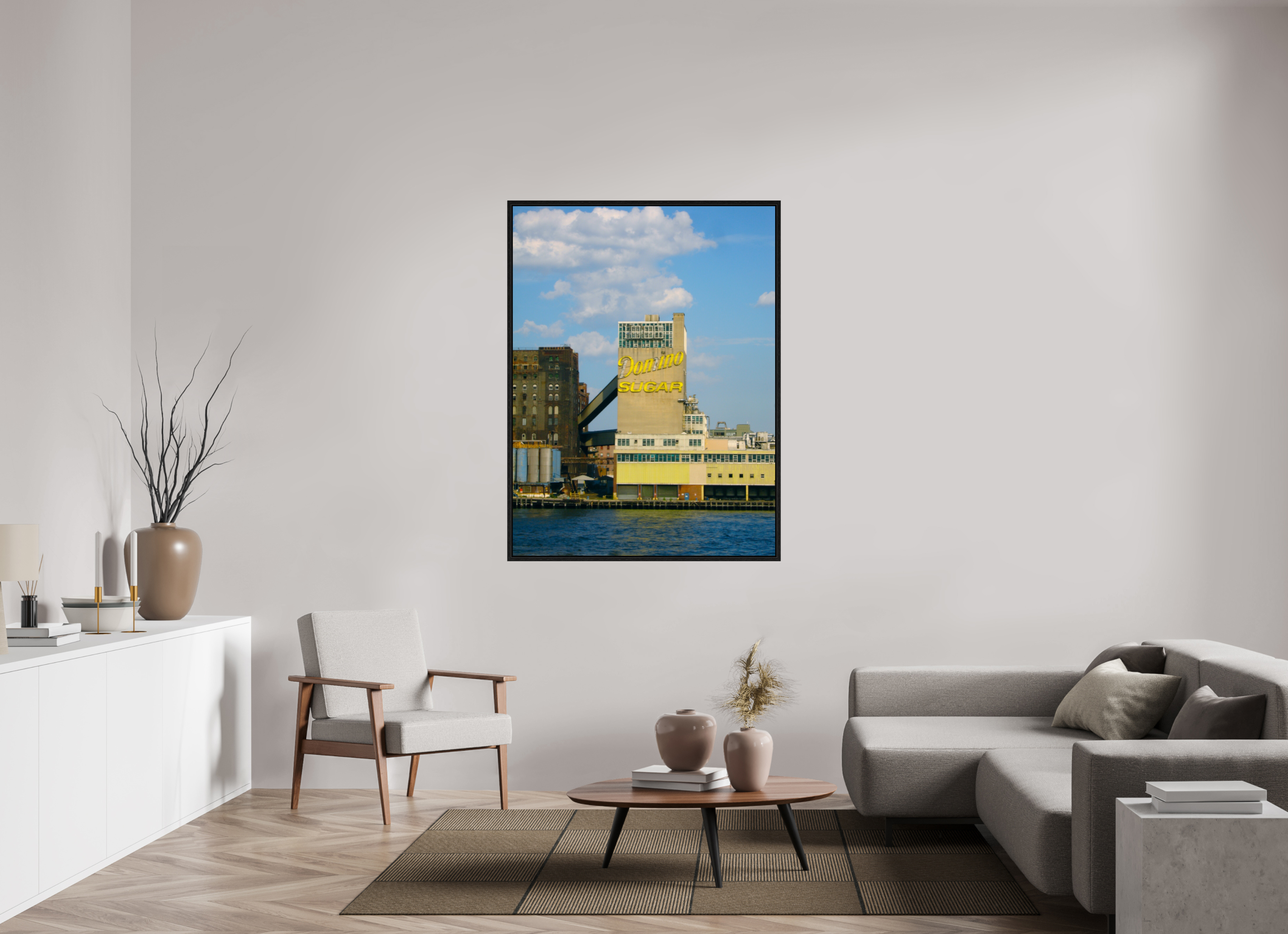 42 x 56″, Floater Frame Domino Factory Vintage......