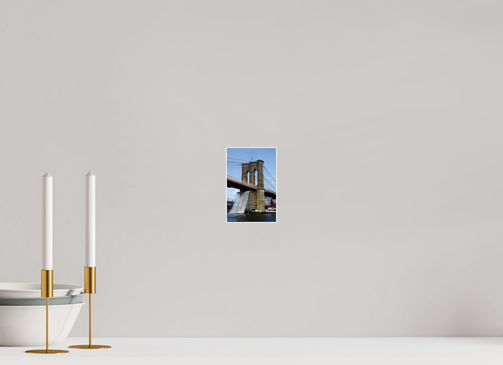 4 x 5.9″, Photo Print Under Acrylic Glass Waterfall Brooklyn Bridge