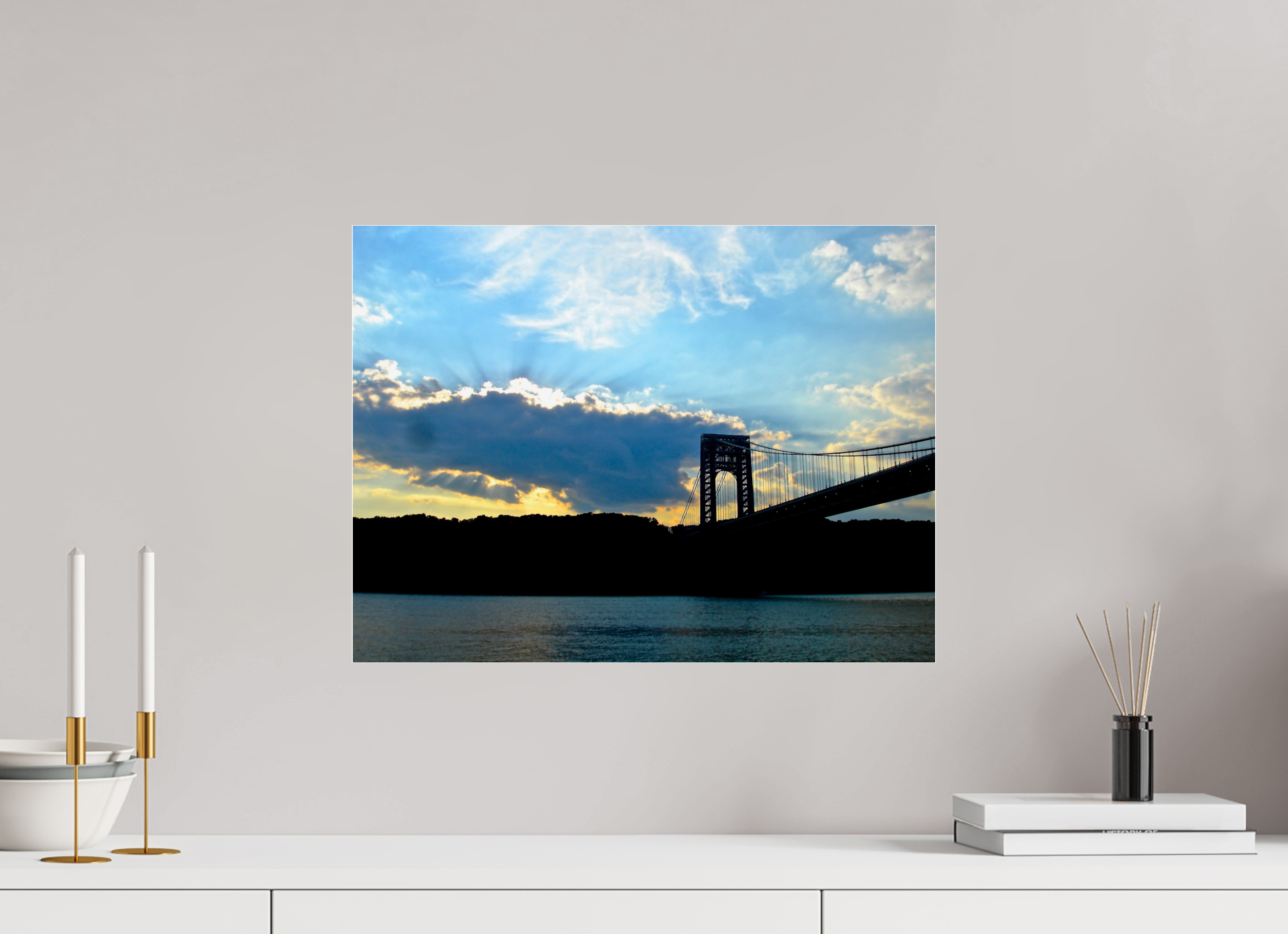 20 x 15″, Photo Print Under Acrylic Glass George Washington Bridge Storm