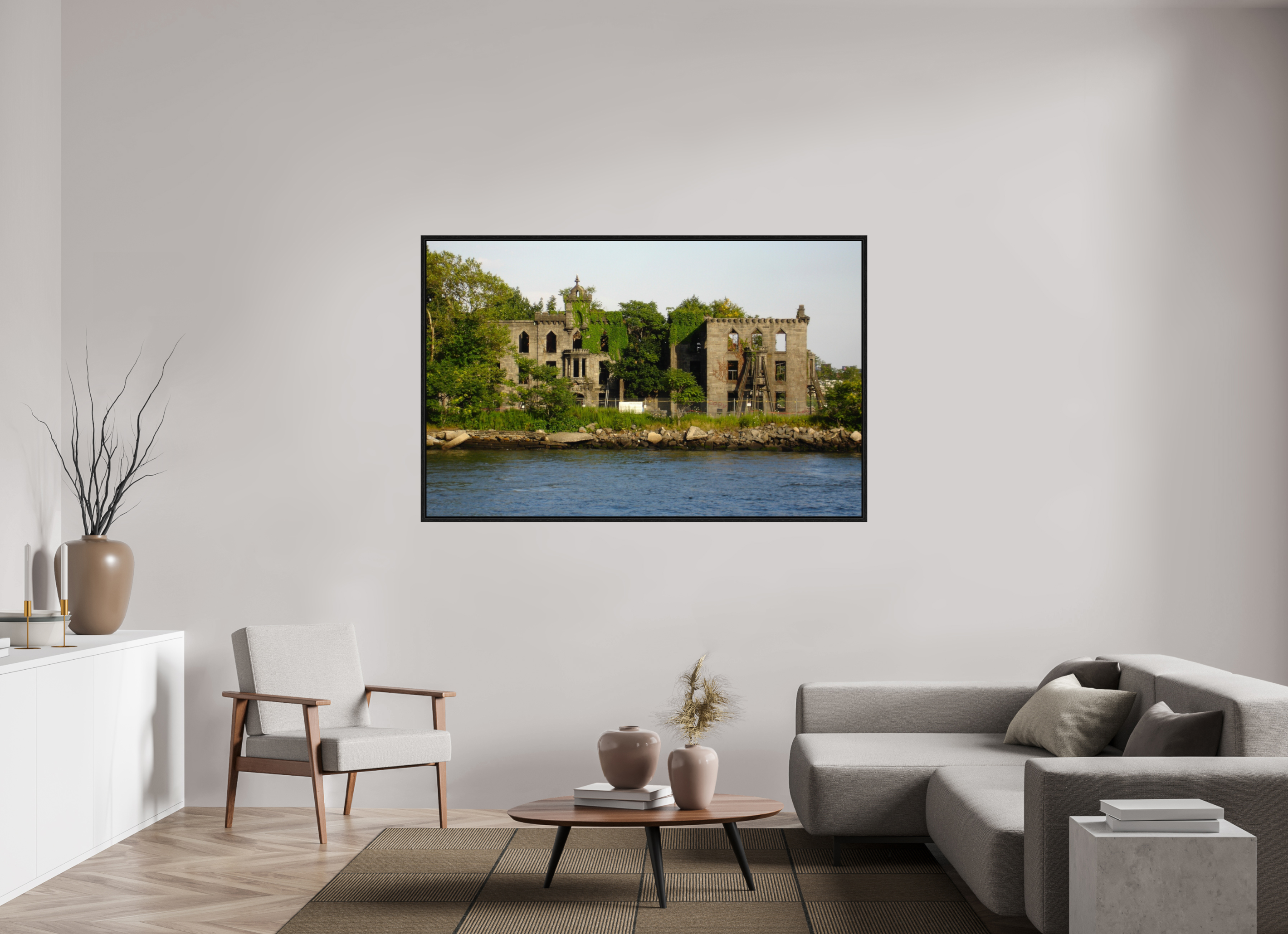 67.9 x 43″, Floater Frame Abandoned Sanitarian
