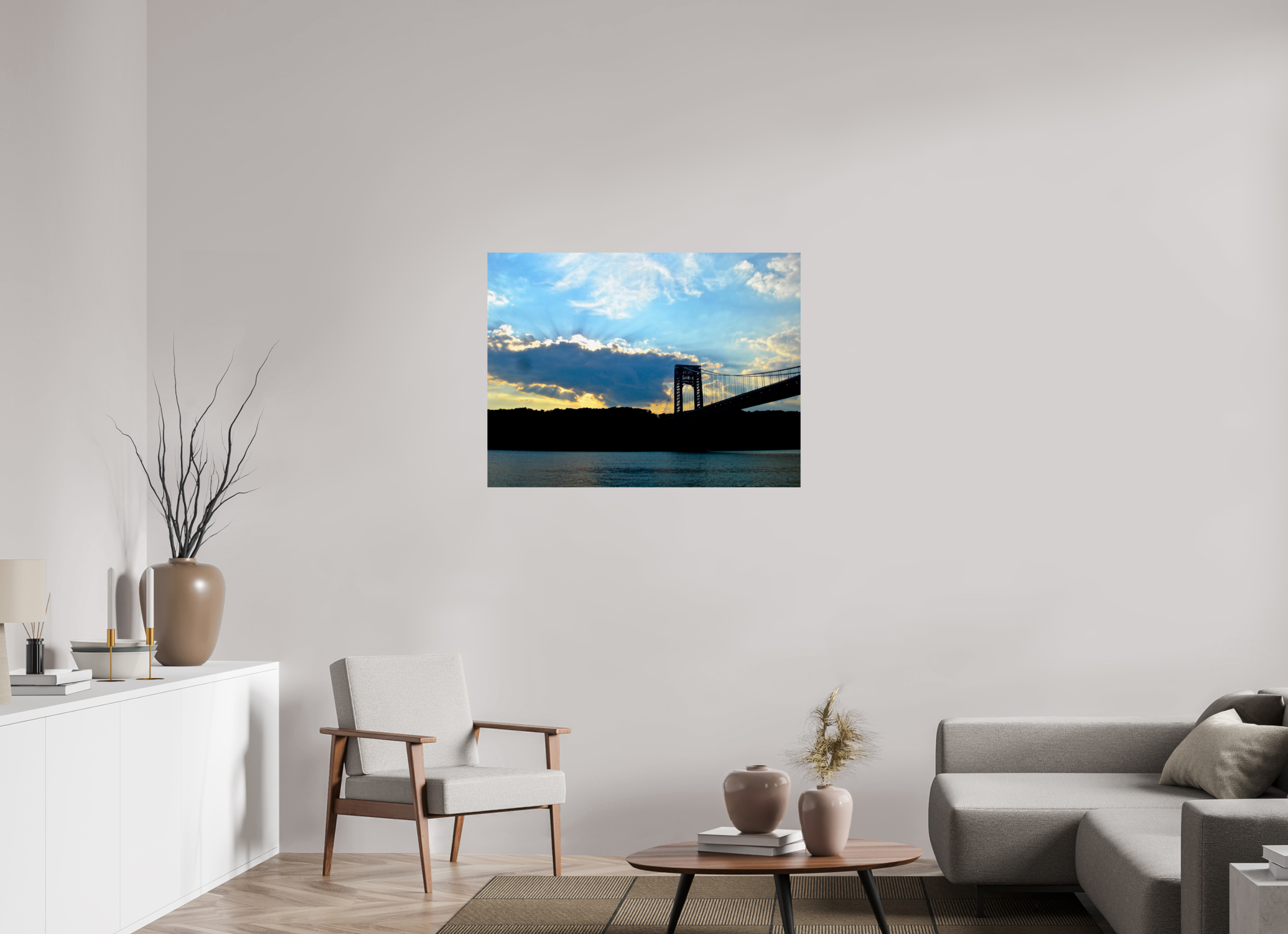 40 x 30″, Photo Print On Fuji Crystal DP II George Washington Bridge Storm