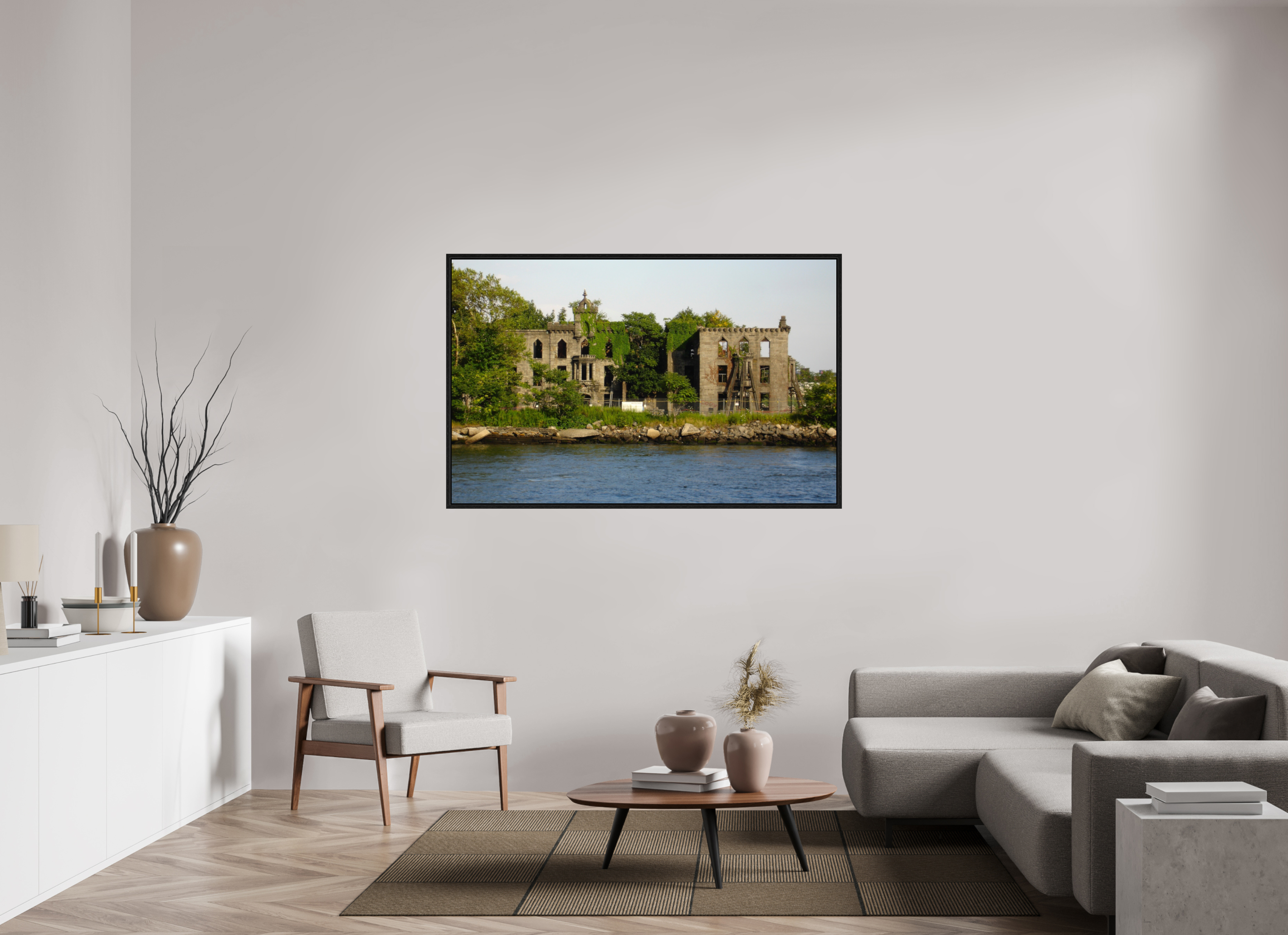 61.6 x 39″, Floater Frame Abandoned Sanitarian