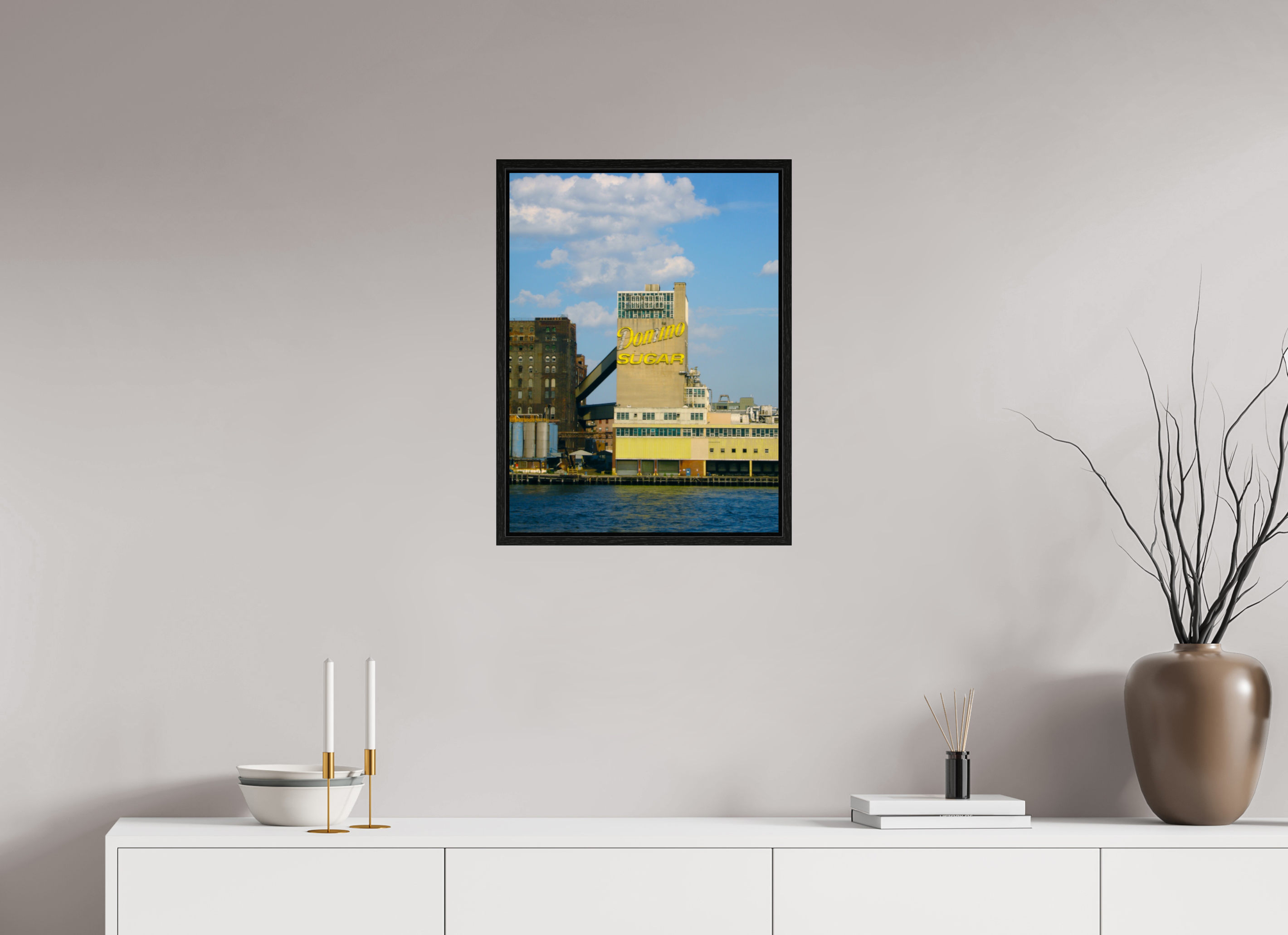 18 x 24″, Floater Frame Domino Factory Vintage......