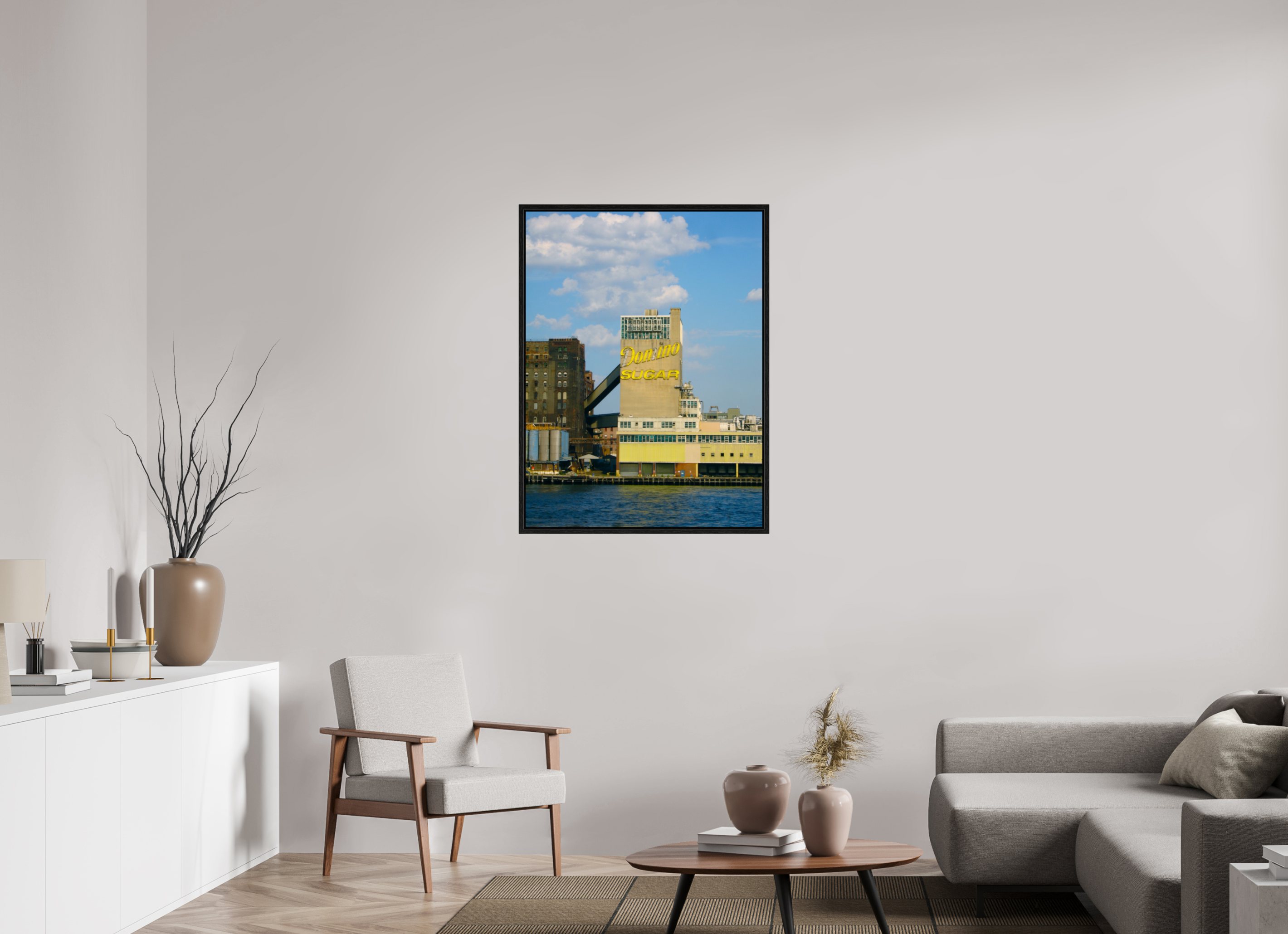30 x 40″, Floater Frame Domino Factory Vintage......